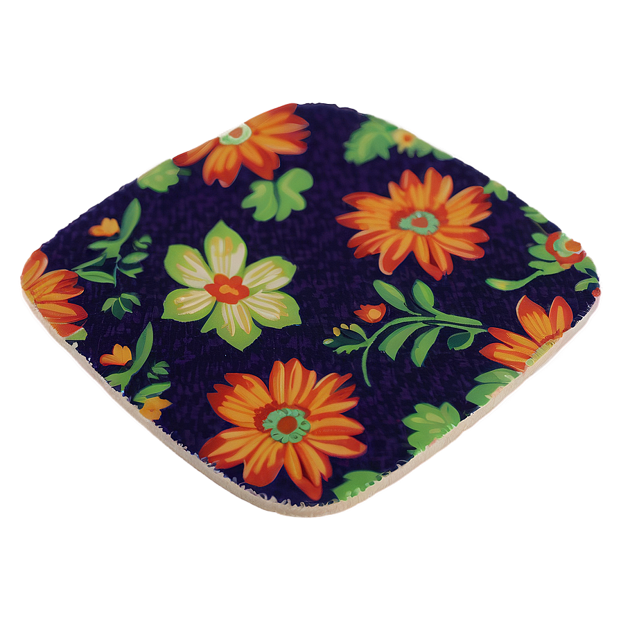 Floral Fabric Coaster Png 30 PNG image