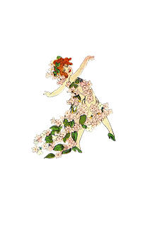 Floral Fantasy Figure PNG image