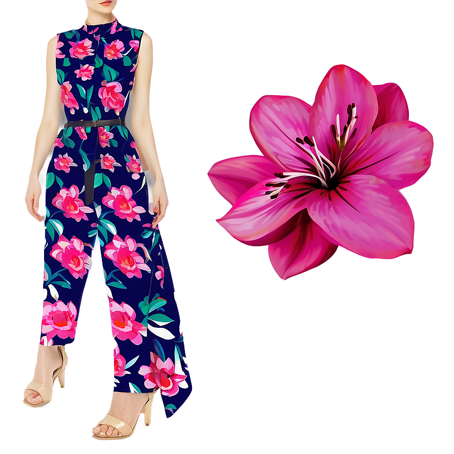 Floral Fashion Print Png 88 PNG image