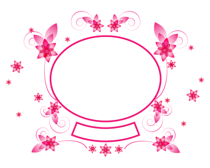 Floral Frame Black Background PNG image