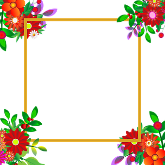 Floral_ Frame_ Black_ Background PNG image