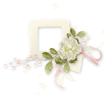 Floral Frame Black Background PNG image