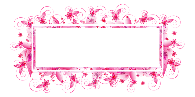 Floral_ Frame_ Black_ Pink_ Background PNG image