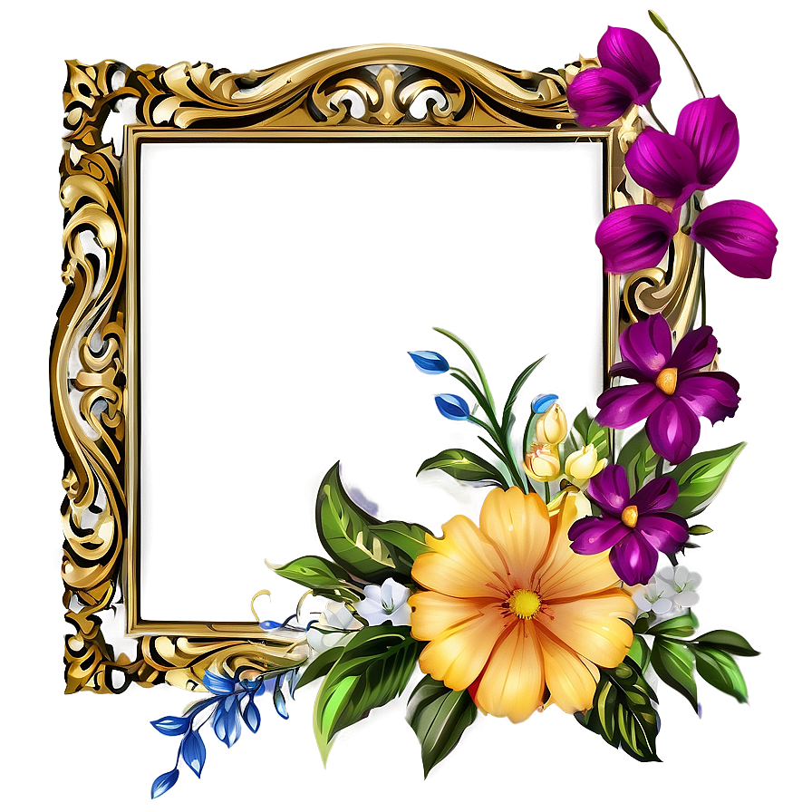 Floral Frame Border Png 26 PNG image