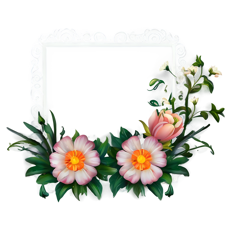 Floral Frame Border Png 4 PNG image