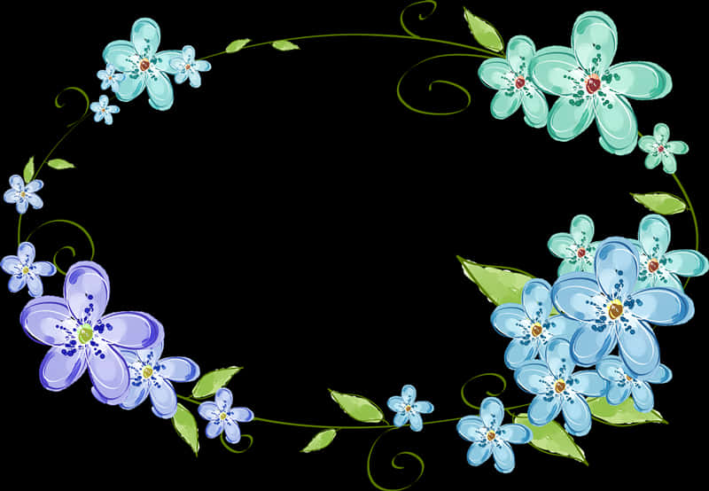 Floral Frame Design Graphic PNG image