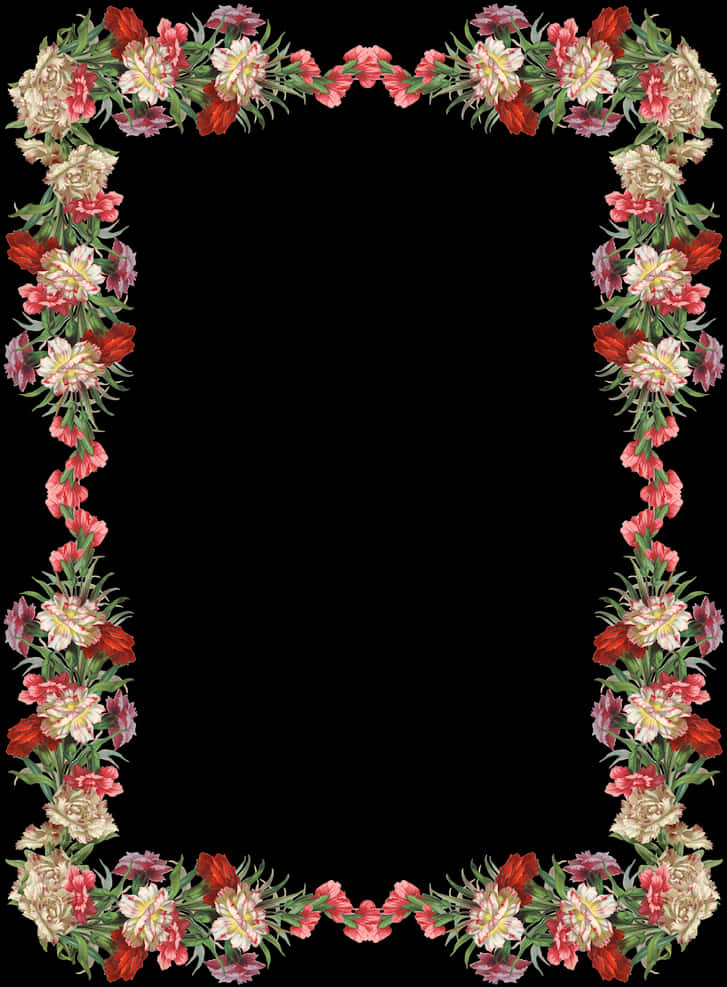 Floral_ Frame_on_ Black_ Background.jpg PNG image