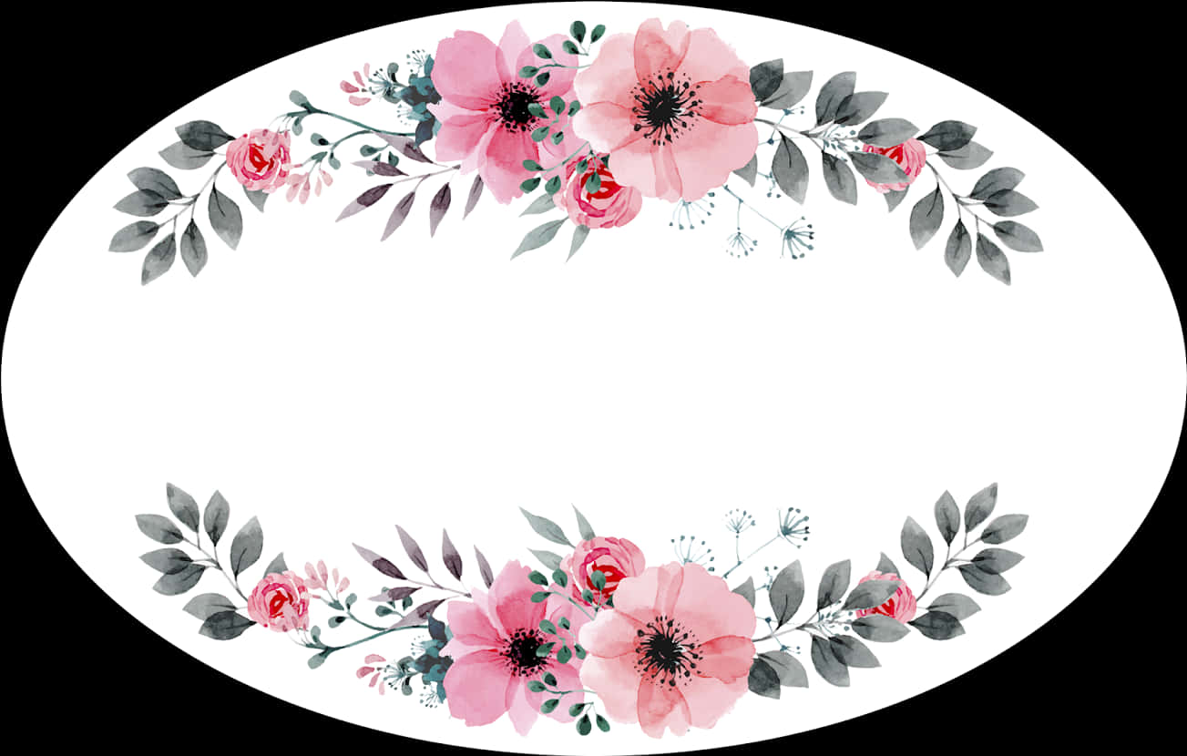 Floral Frame Watercolor Design PNG image