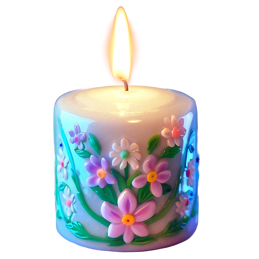 Floral Garden Candle Png Pug PNG image