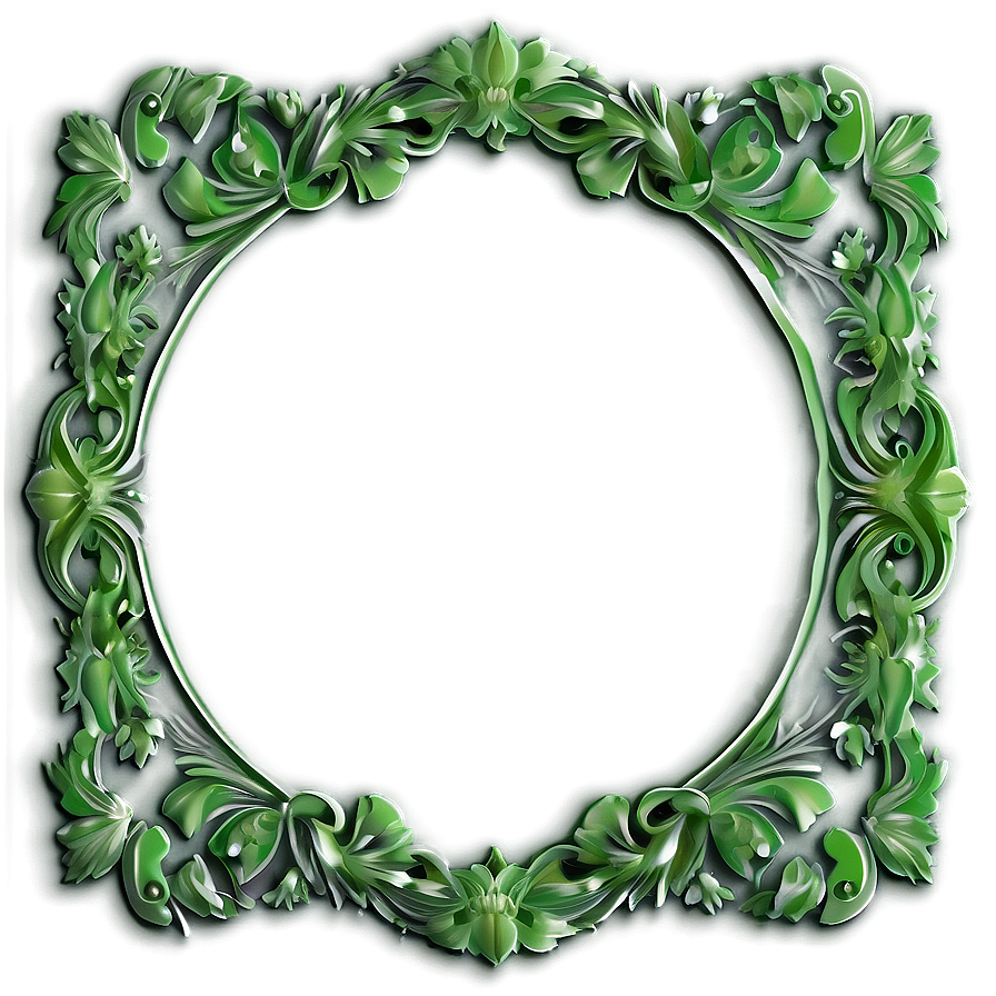 Floral Green Frame Png 06262024 PNG image