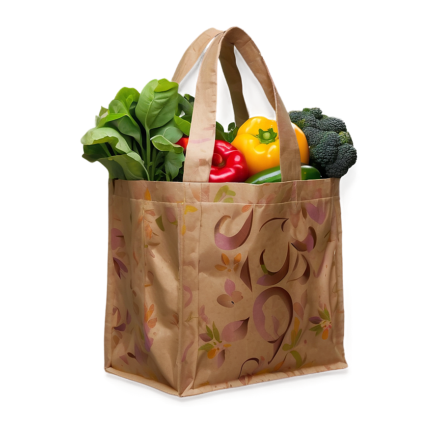 Floral Grocery Bag Png 5 PNG image