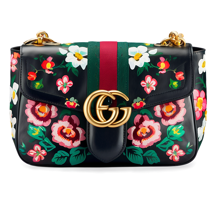 Floral Gucci Bag Design Png 38 PNG image