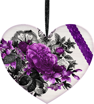 Floral Heart Artwork PNG image