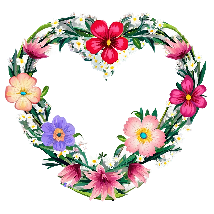 Floral Heart Clipart Png Vjj43 PNG image