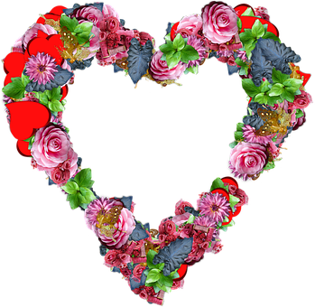 Floral Heart Design PNG image