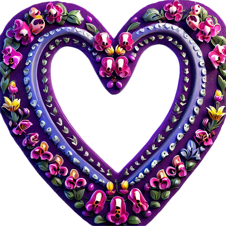 Floral Heart Doodle Png 06262024 PNG image