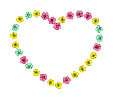 Floral Heart Formation PNG image