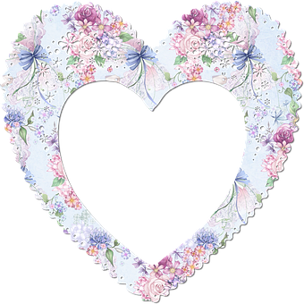 Floral Heart Frame PNG image