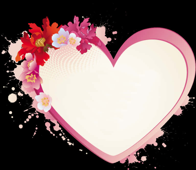 Floral Heart Frame Graphic PNG image