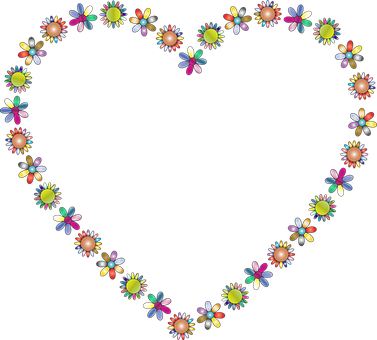 Floral_ Heart_ Outline_ Black_ Background PNG image