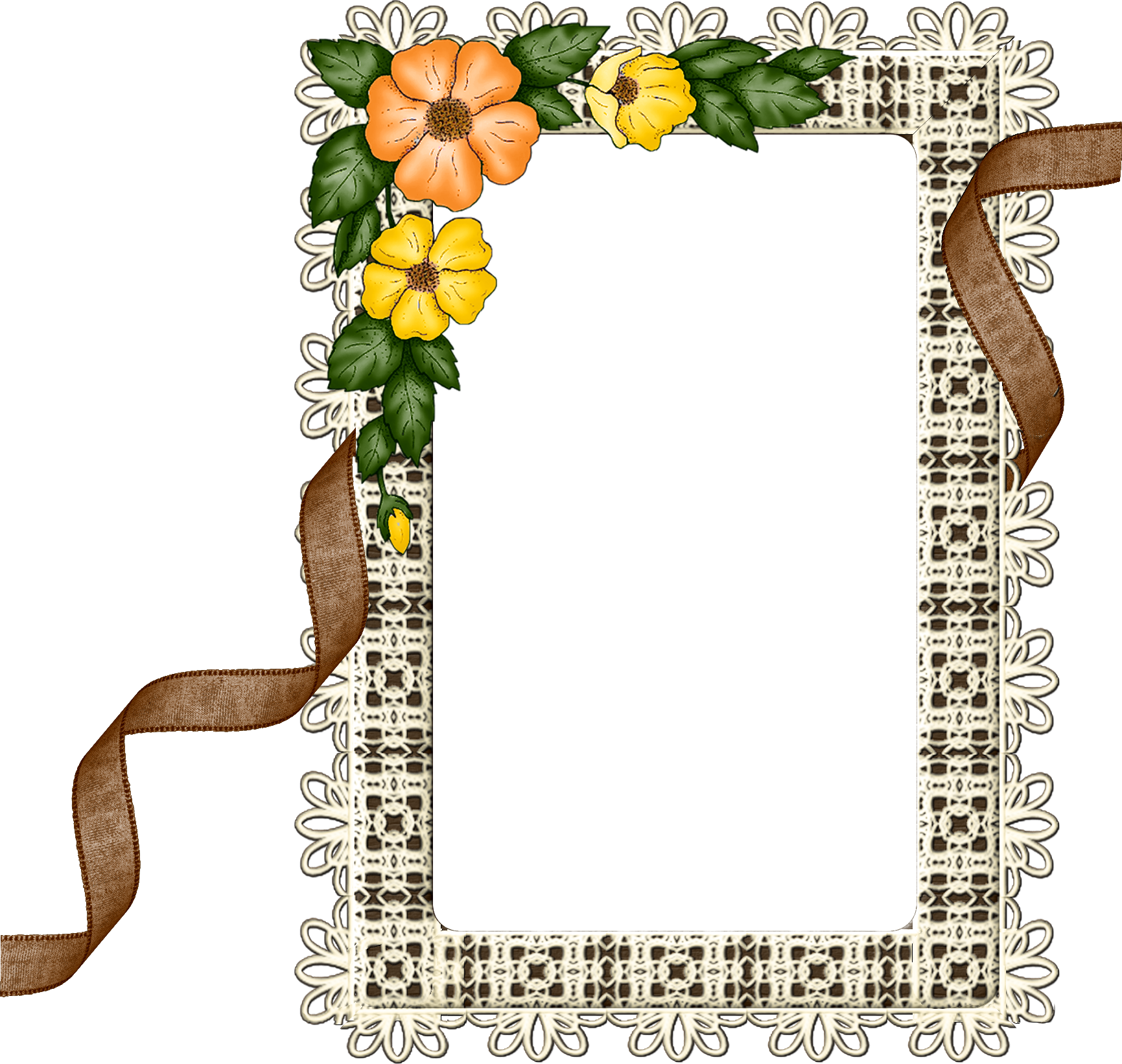 Floral Invitation Frame PNG image