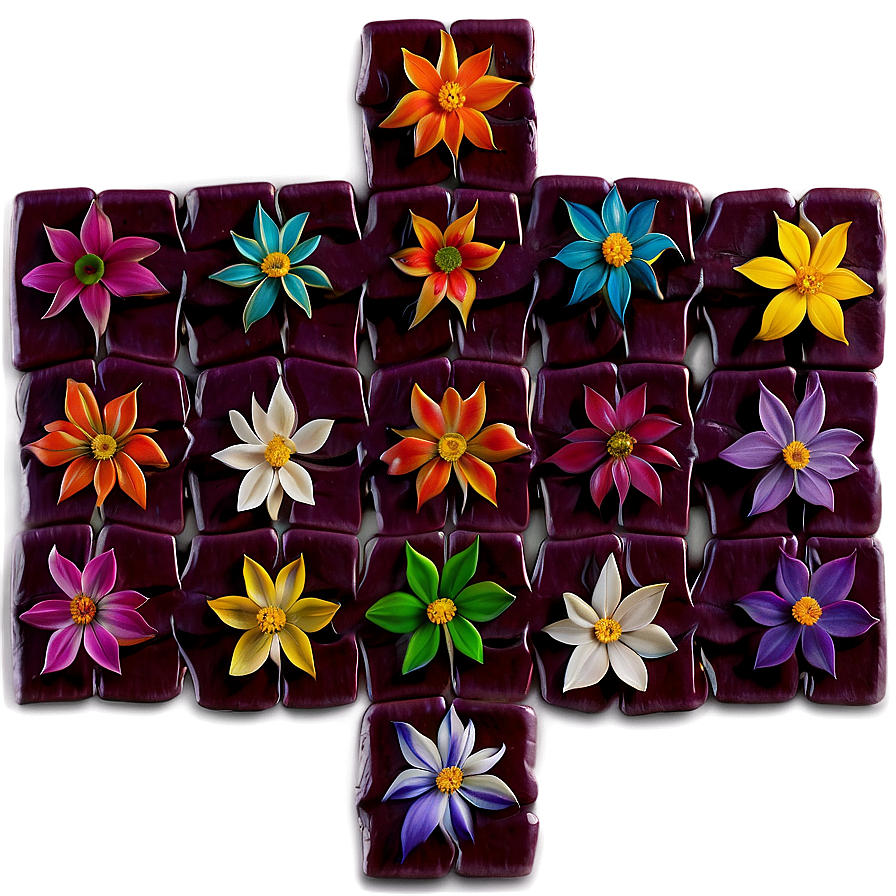 Floral Jigsaw Puzzle Png Cri PNG image