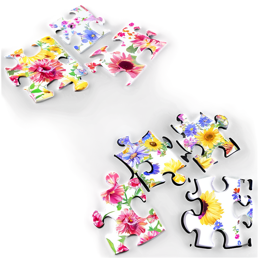 Floral Jigsaw Puzzle Png Wbf PNG image