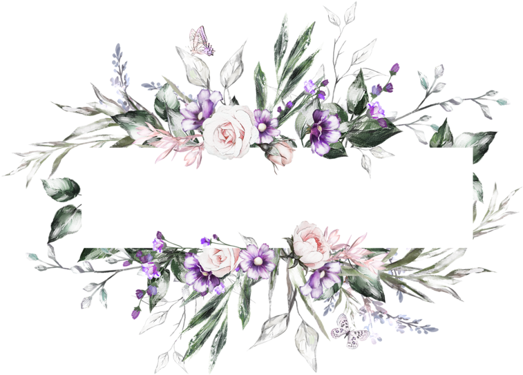 Floral Lavender Wreath Design PNG image