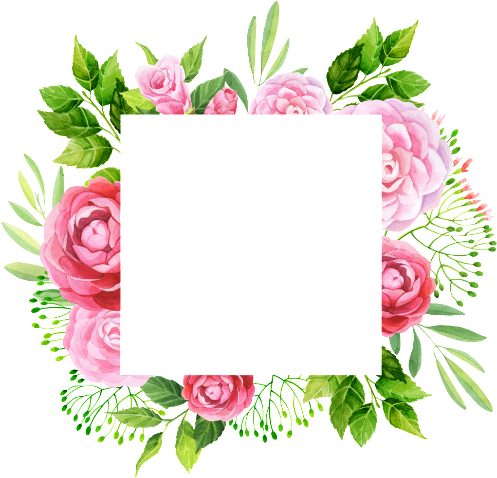 Floral Leaf Frame Design.png PNG image