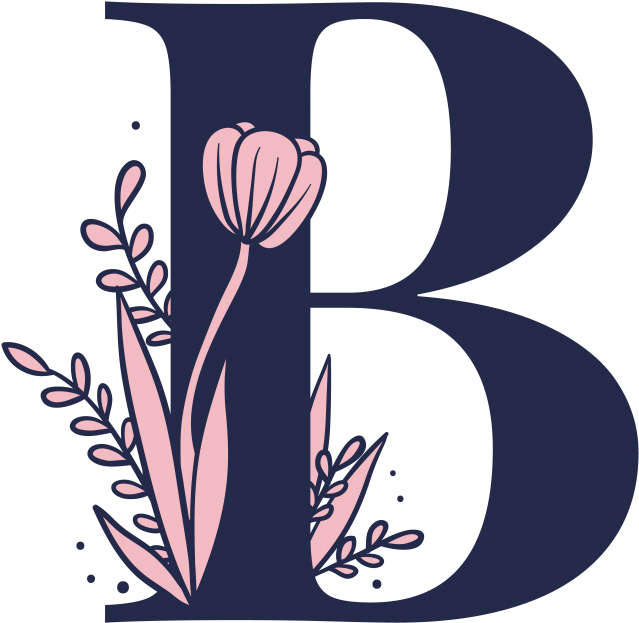 Floral Letter B Illustration PNG image