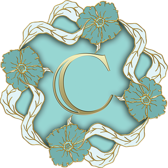 Floral Letter C Design PNG image