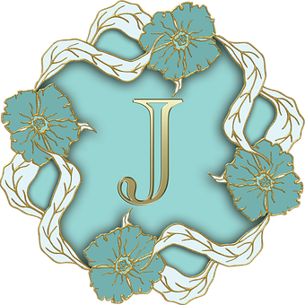 Floral Letter J Design PNG image