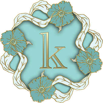 Floral Letter K Design PNG image