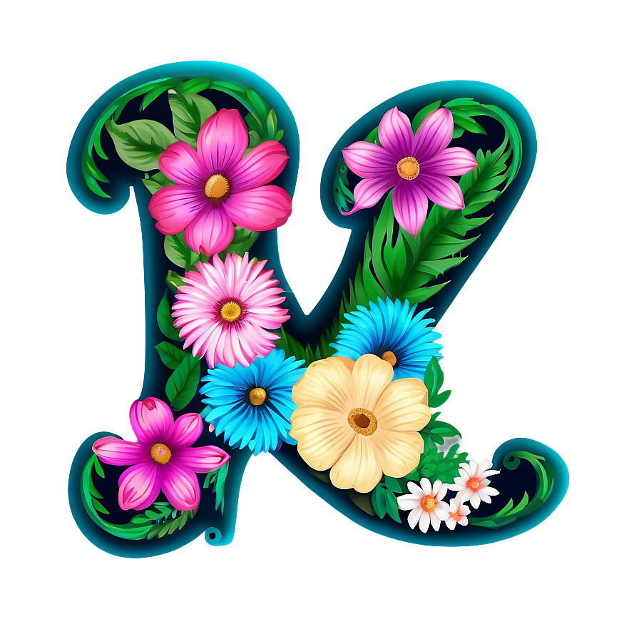 Floral Letter Monogram Png Psc PNG image