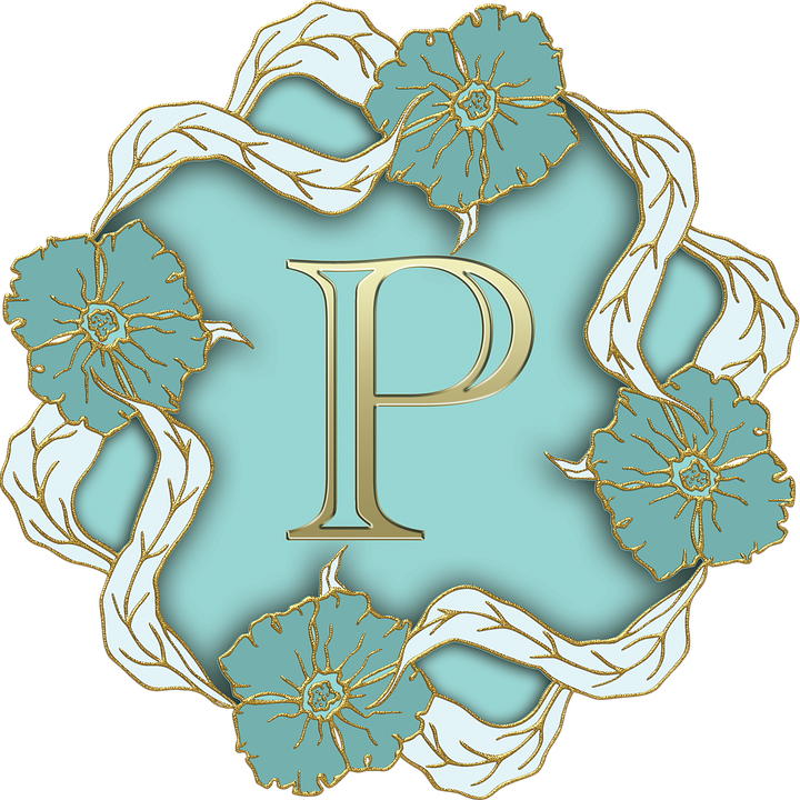 Floral Letter P Design PNG image