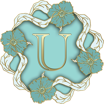 Floral Letter U Design PNG image