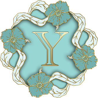 Floral Letter Y Design PNG image