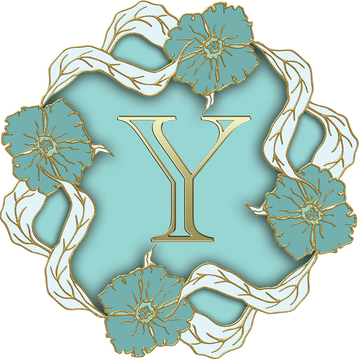 Floral Letter Y Design PNG image