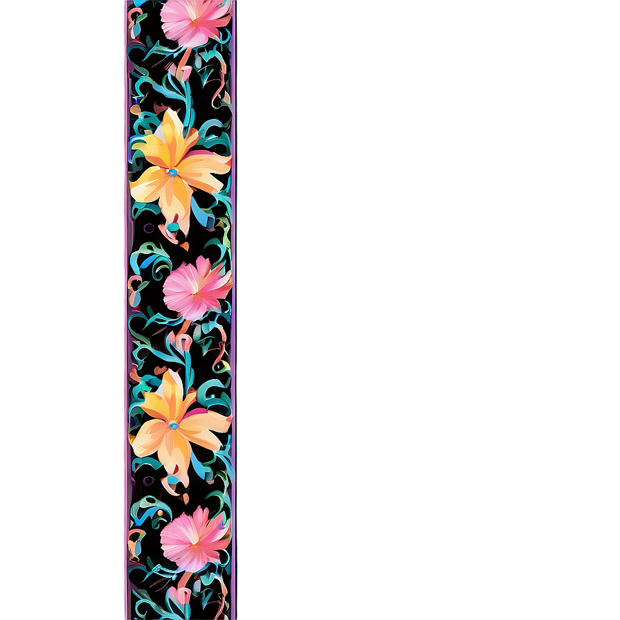 Floral Line Border Pattern Png 91 PNG image