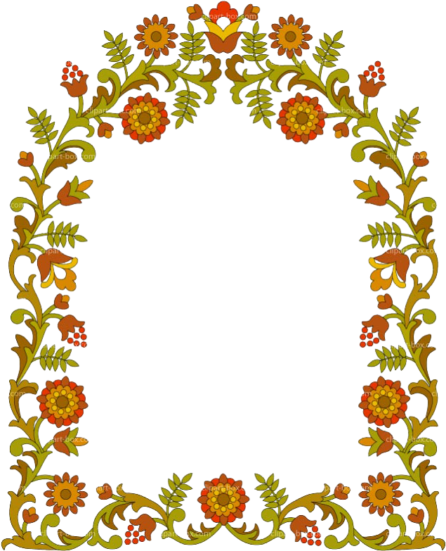 Floral Love Frame Design PNG image