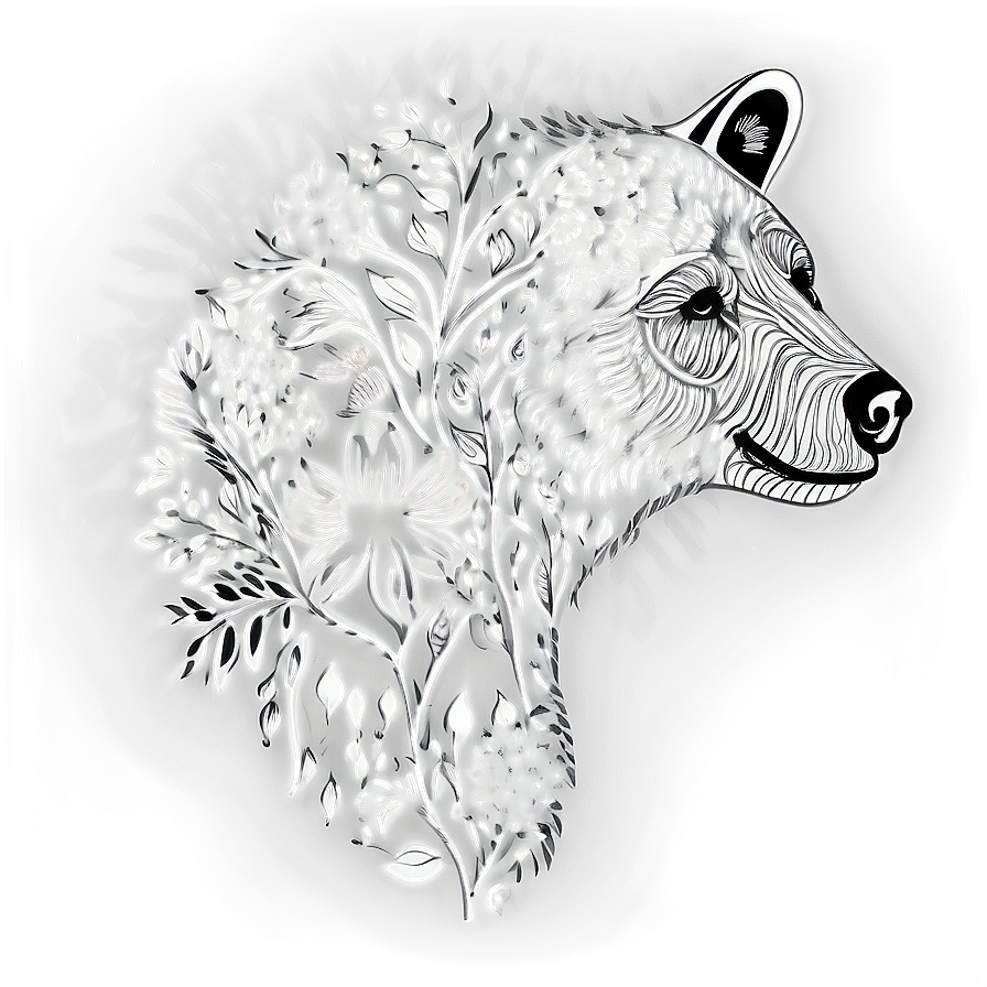 Floral Mama Bear Outline Png 06132024 PNG image