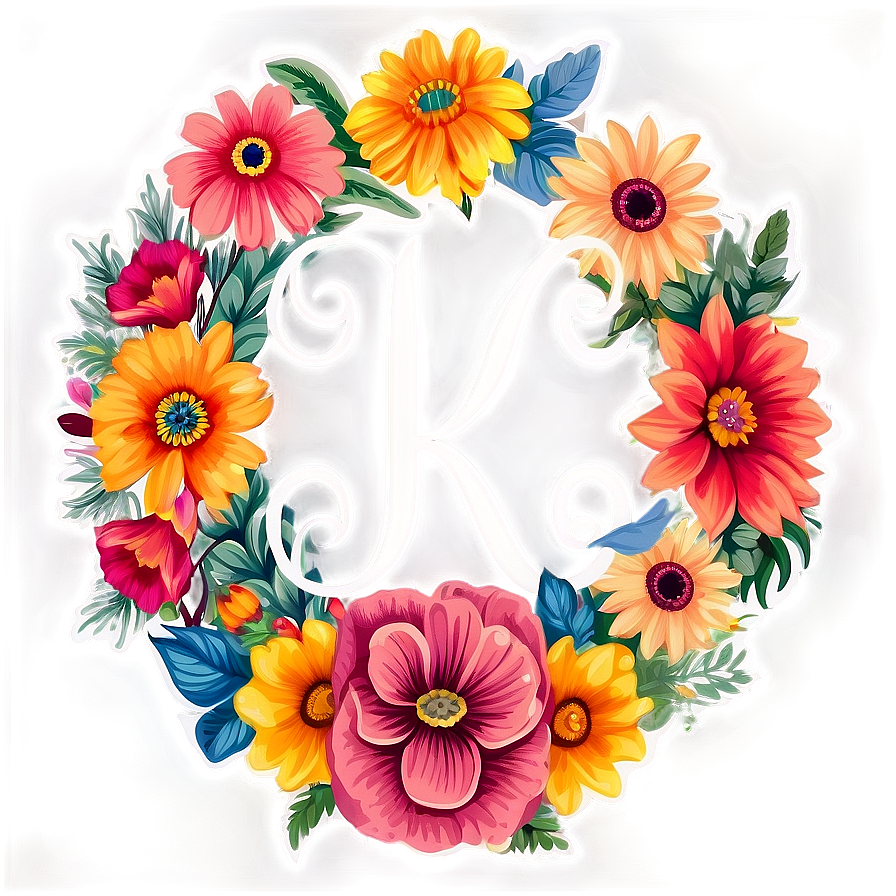 Floral Monograms Stickers Png Vlm42 PNG image