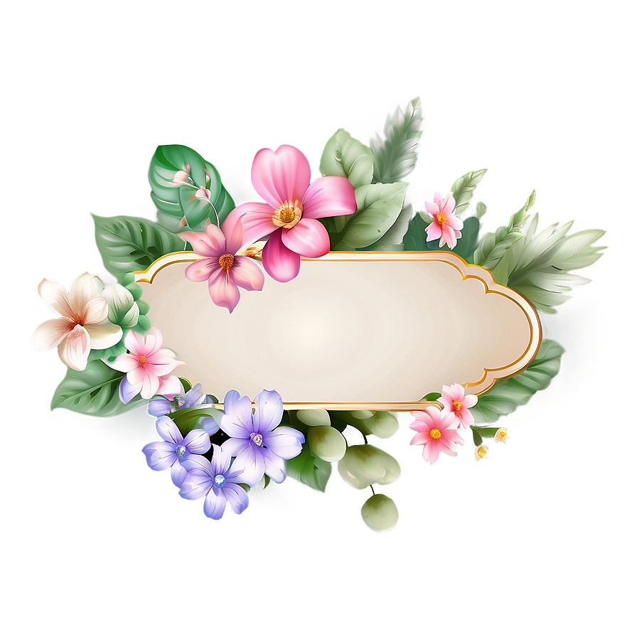 Floral Name Plate Png 06122024 PNG image