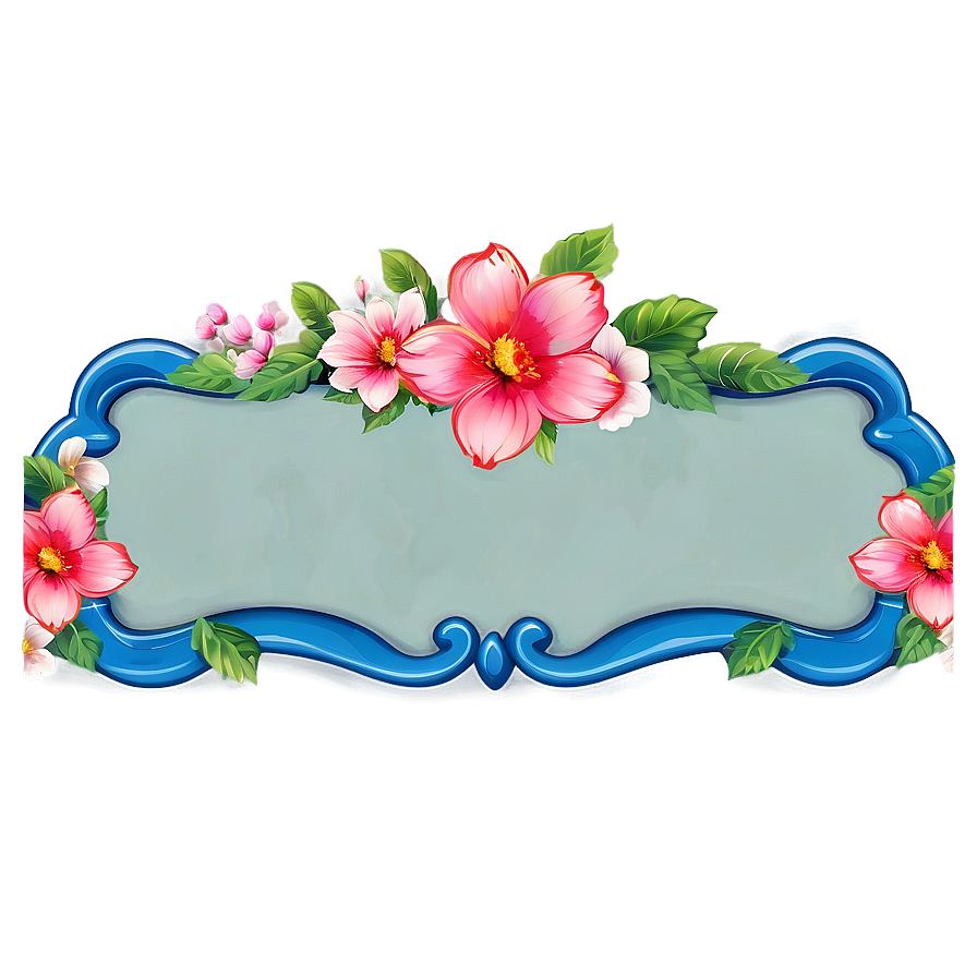 Floral Name Plate Png Dei38 PNG image