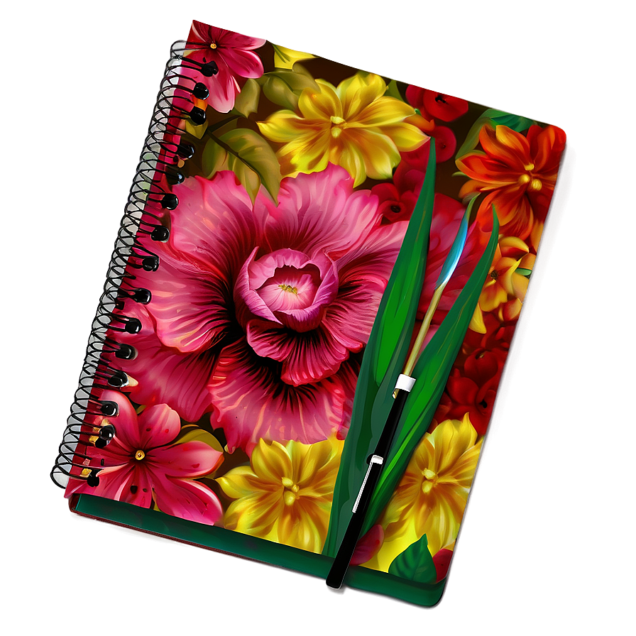 Floral Notebook Cover Png 06282024 PNG image