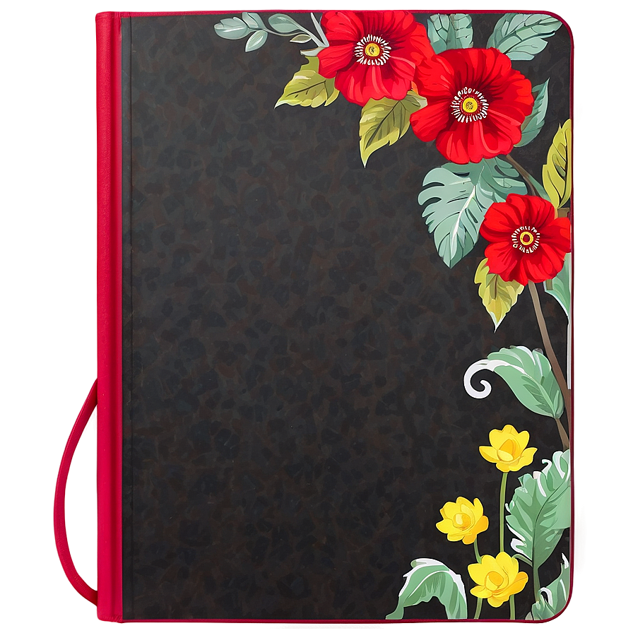 Floral Notebook Cover Png Pqg1 PNG image