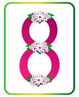 Floral Number Eight Graphic PNG image