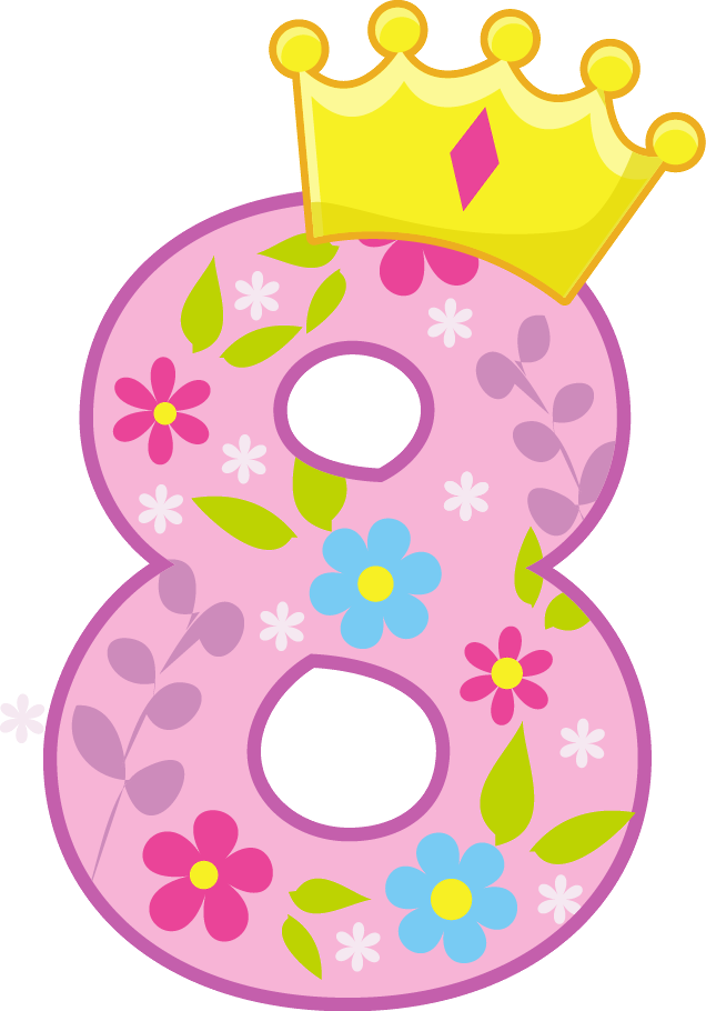 Floral Number8with Crown.png PNG image