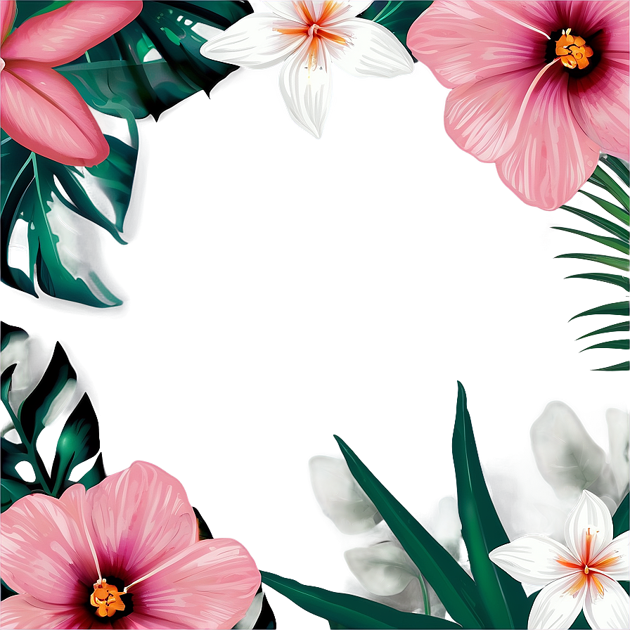 Floral Paradise Frame Png 14 PNG image