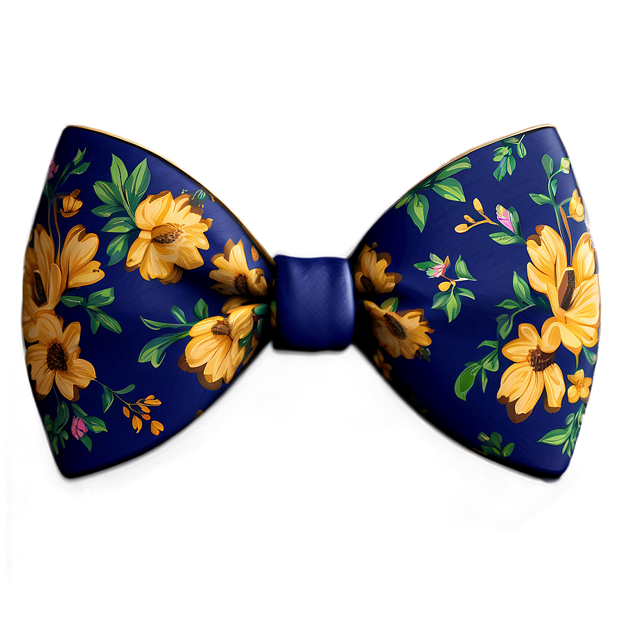 Floral Pattern Bow Tie Png Wwp PNG image